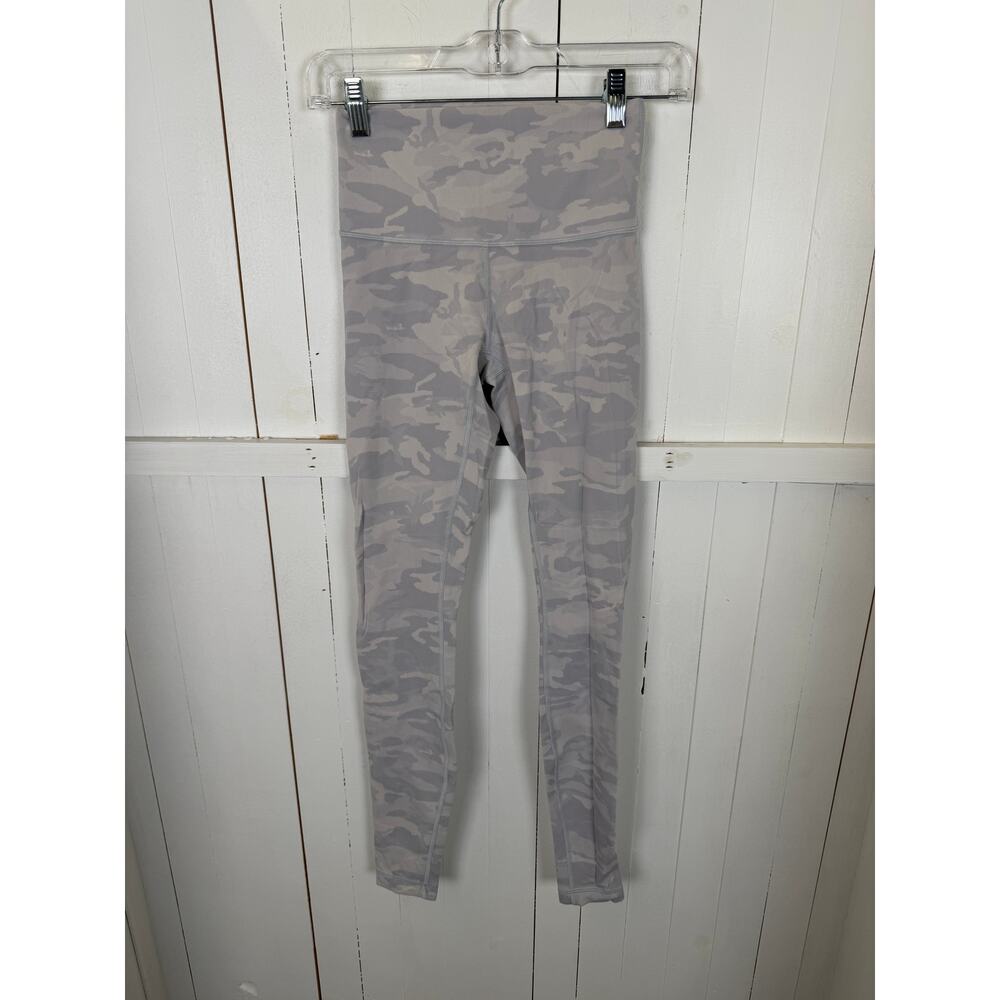 Lululemon Gray White Ankle Leggings Women’s Size 4 Nylon